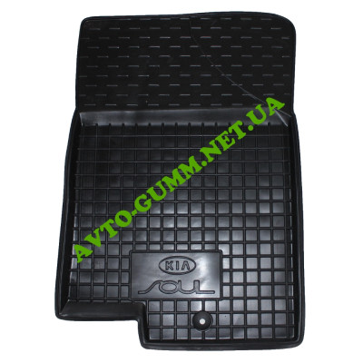 Коврики в салон, водительский + пассажир для KIA Soul ( 2009 - 2013 ), полиуретан (AVTO-Gumm)