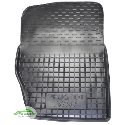 Коврики в салон, водительский + пассажир для Peugeot 308 ( 2008 - 2013 ) полиуретан (AVTO-Gumm)