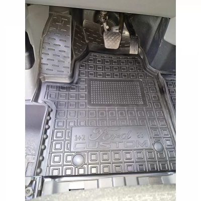 Коврики в салон для авто Ford Custom (Transit/Tourneo) (2024>) 1+2 полиуретан ( AVTO-Gumm )