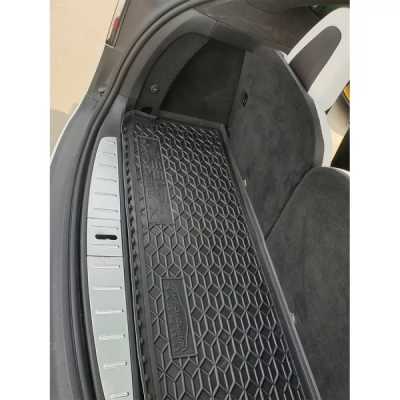 Килим багажника для авто Tesla Model X 2015-2021 задний 7 мест малый пластик ( AVTO-Gumm )
