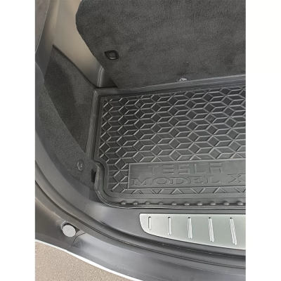 Килим багажника для авто Tesla Model X 2015-2021 задний 7 мест малый пластик ( AVTO-Gumm )